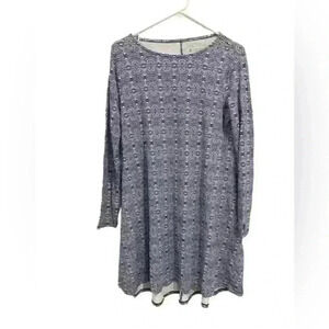 Coolibar Women’s Trapeze Dress Blue Abstract Print‎ UPF 50+ Sun Protection Small